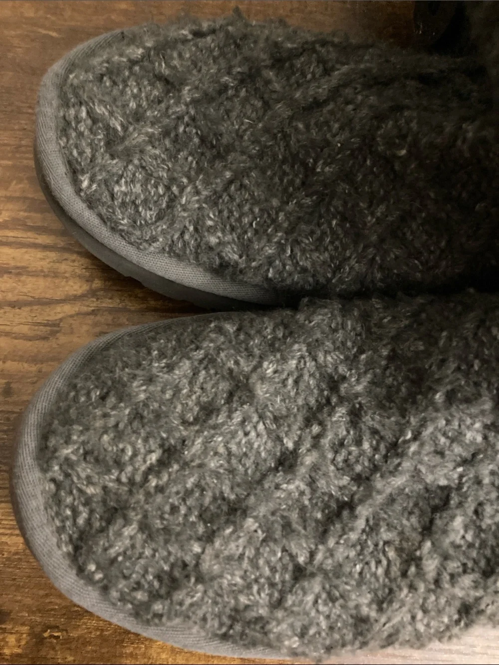 Gray Knit Button Uggs